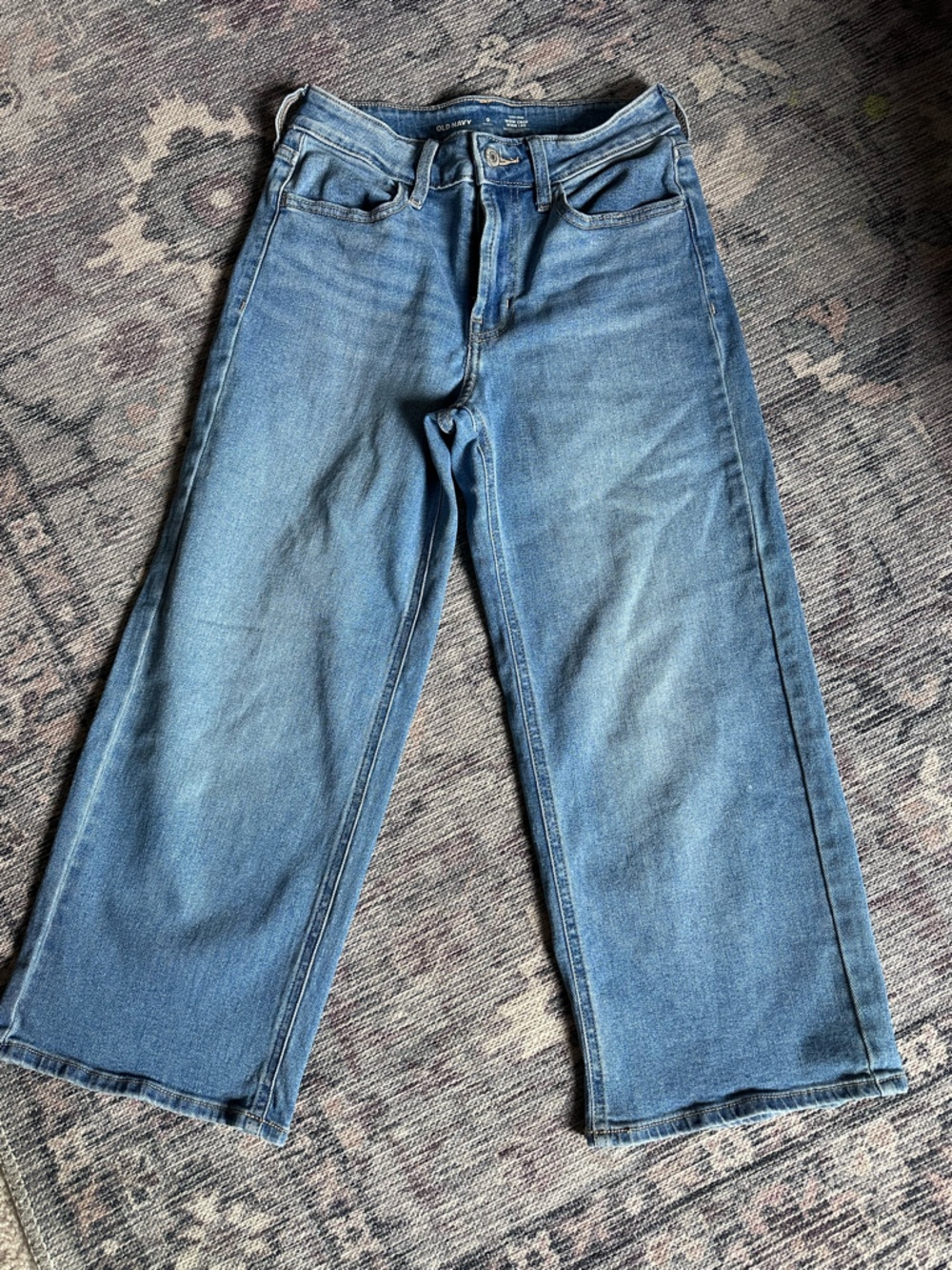 Old Navy Light Blue Cropped Wide-Leg Jeans